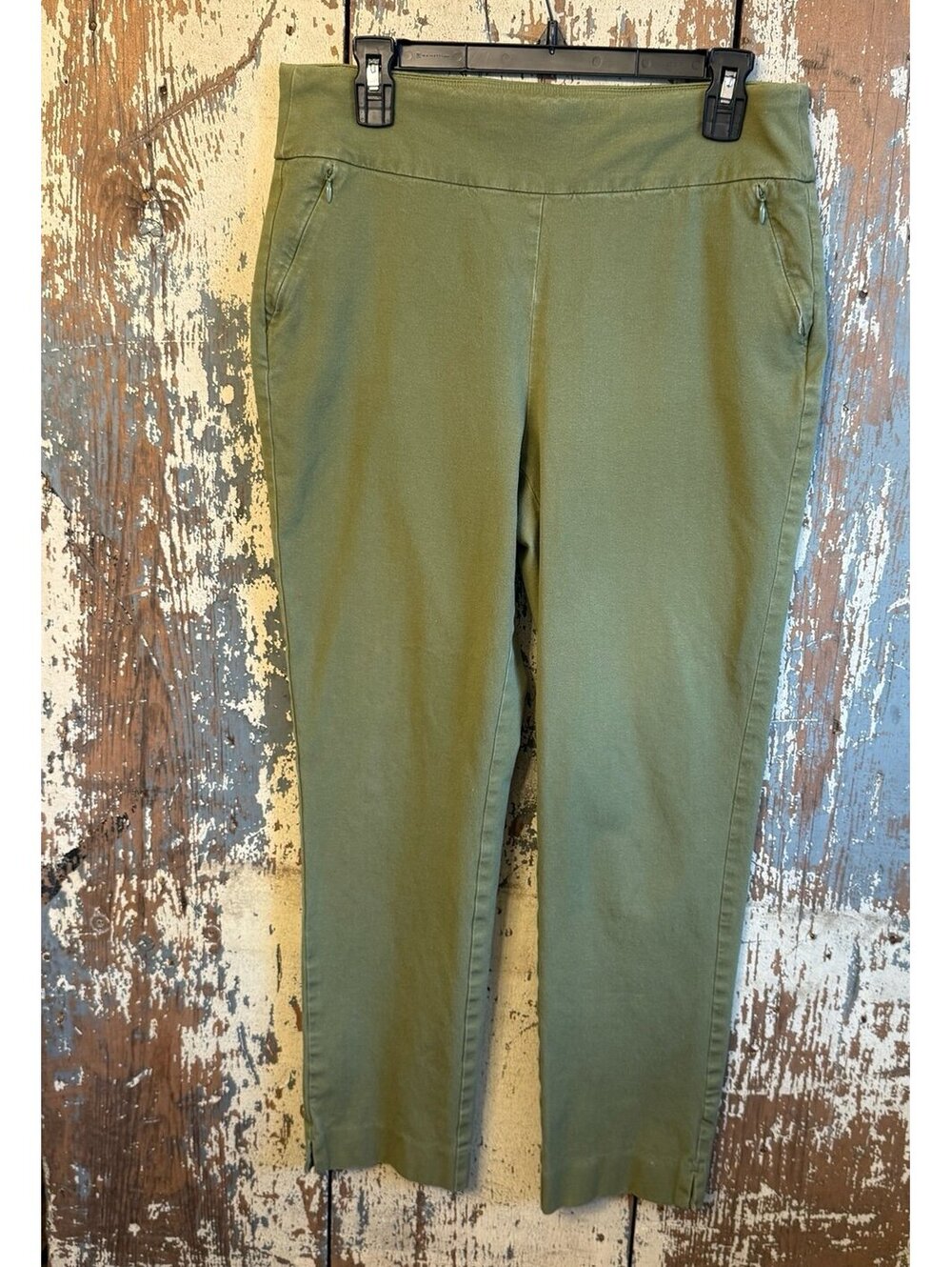 Soft Surroundings Olive Green Pull-on ankle pants, womens size medium